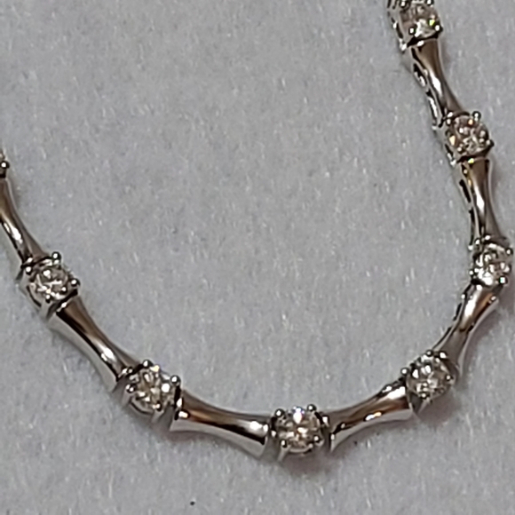 Sterling Silver Cubic Zirconia Necklace - Picture 2 of 7